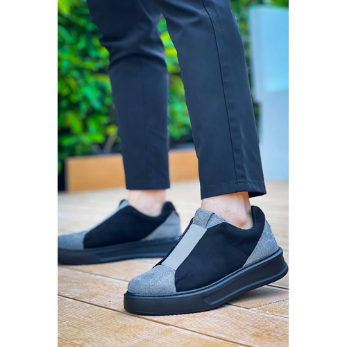 Kb-007  Kuback Siyah Gri Siyah Yksek Taban Tek Bant Backsz Gnlk Erkek