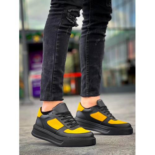 Kb-X8 Kuback Siyah Sar Cilt Yksek Taban Gnlk Spor Ayakkab
