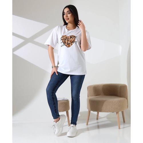 Leopar Kalp Baskl Tirt