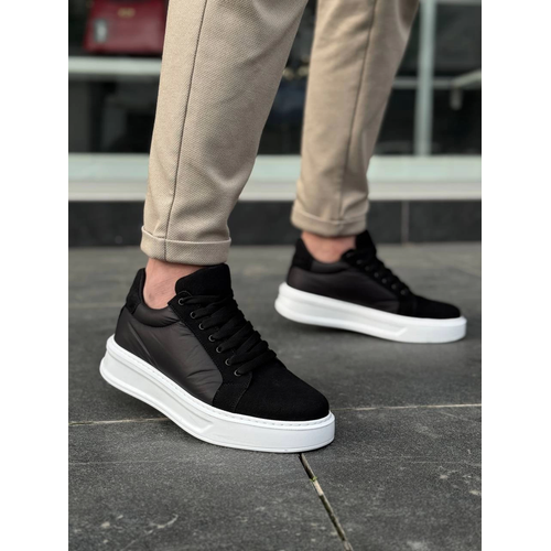 Kb-046 Kuback Siyah Parat Beyaz Yksek Taban Gnlk Spor Ayakkab