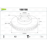 VALEO 186198 | Disk On &Lt,02 Prtnr-206-306 1.9-2.0 | 1 Adet