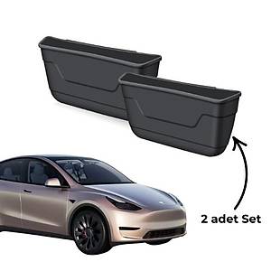 Tesla Model Y Model 3 Arka Koltuk Arkas�na Tak�lan Ge�meli ��p Kutusu � Siyah � 2 Adet