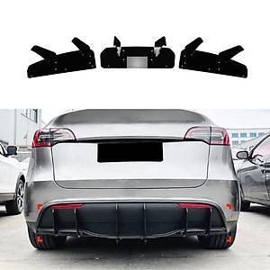 Tesla Juniper Arka Tampon Spoyleri Arka Dif�z�r � 3 Adet � Parlak Siyah