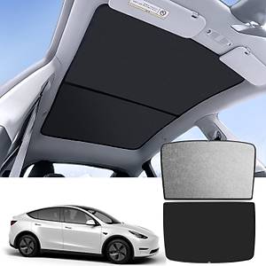 Tesla Model Y Paspas Tavan Perdesi � G�m�� Kaplama Kuma� � Siyah ve Gri