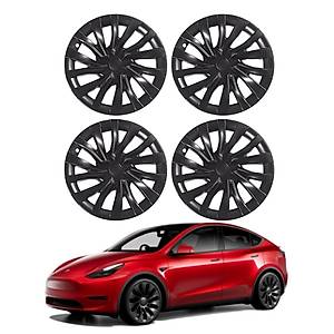 Tesla Model 3 SOUL Jant Kapa�� - 18 �n� - Mat Siyah - 4 Adet Set