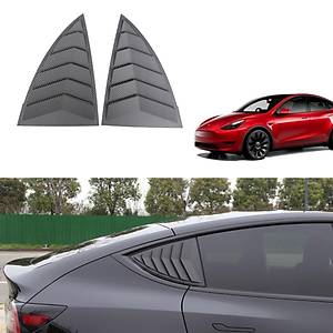 Tesla Model Y Yan Kelebek Cam� Kapa�� - Karbon Kaplama - Mat Siyah - 2 Adet Set