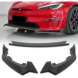 Tesla Model Y �n Tampon Alt Spoyler - Mat Siyah - 3 Par�a Set