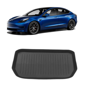 Tesla Model Y �n Bagaj Havuzlu Kau�uk Paspas� � �izgili Desen � Siyah