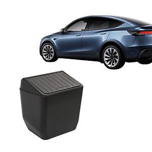 Tesla Juniper Arka Koltuk Ortas�na Tak�lan Basmal� Kapakl� ��p Kutusu ve Saklama Alan� � Siyah