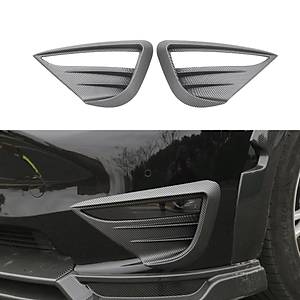Tesla Model Y �n Sis Lambas� Ka�� Upgrade Geni� Tip Karbon Kaplama � (2 Adet) � Mat Siyah