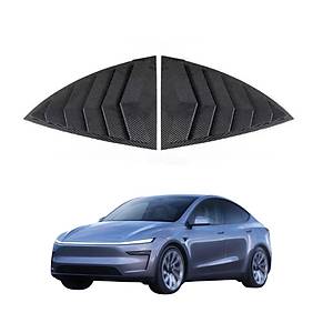 Tesla Juniper Yan Kelebek Cam� Kapa�� Karbon Kaplama � 2 Adet � Parlak Siyah