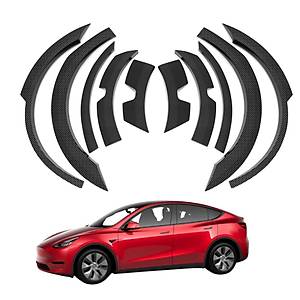 Tesla Model Y Karbon Kaplama Komple Dodik Seti - Mat Siyah - 10 Adet Set