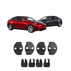 Tesla Model Y - Model 3 Kap� Kilidi Koruma Kapaklar� - Mat Siyah - 4 Adet Set
