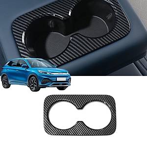 BYD Atto 3 Arka Kol Dayama Bardak Tutucu �er�evesi - ABS Karbon Kaplama - Siyah