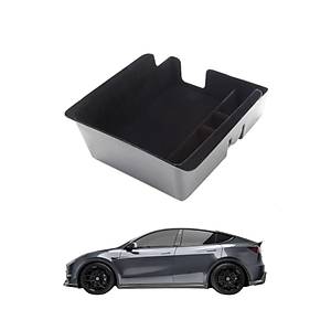 Tesla Model Y - Model 3 Kol Dayama �� D�zenleyici - Kaymaz Y�zey Kuma� Kaplamal� - Siyah