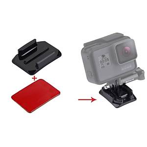 T�m Aksiyon Kameralara Uyumlu 2 Adet Oval Zemin Aparat�+ 3M Yap��kan Bant