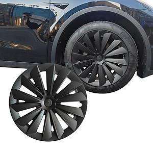 Tesla Model Y FLOW Jant Kapa�� Seti - 19 �n� - Mat Siyah - 4 Adet
