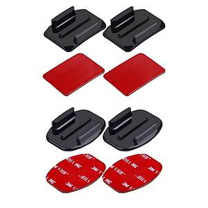 	T�m Aksiyon Kameralara Uyumlu 2 Adet D�z 2 Adet Oval Zemin Aparat� + 3M Yap��kan Bant