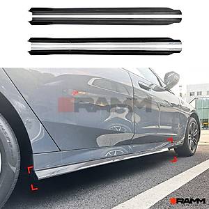 BMW G60 Yan Mar�biyel Etek Sa�-Sol Parlak Karbon