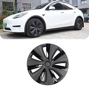 Tesla Model Y NOVA Jant Kapa�� Seti - 19 �n� - Mat + Parlak Siyah