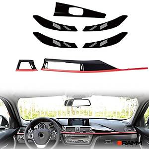 BMW 3 Serisi F30 2013-2018 Sport �n G���s - Kap� Kollar� - Vites �evresi Kaplama Seti - 7 Par�a Set