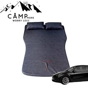 Tesla Model Y Nubuk Kamp Yata�� - Tek Par�a + 2 Yast�k - Koyu Gri