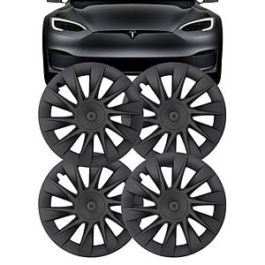 Tesla Model Y ROLLER Jant Kapa�� - 20 �n� - Mat Siyah - 4 Adet Set