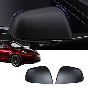 Tesla Model Y Ayna Kapa�� �st � Mat Siyah � 2 Adet Set