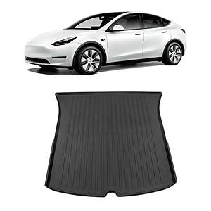 Tesla Model Y Arka Bagaj Havuzlu Kau�uk Paspas� - �st K�s�m - Siyah