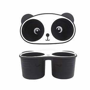 Tesla Model Y - Model 3 Orta Konsol Panda Silikon Bardak Tutucu - Siyah - Beyaz