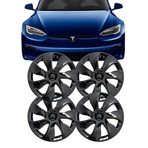 Tesla Model Y Radiant Jant Kapa�� 19 �n� � (4 Adet) � Parlak Siyah