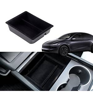 Tesla Juniper Orta Konsol D�zenleyici �st � Kaymaz Y�zey Kuma� Kaplamal� � Orijinal Versiyon � Siyah