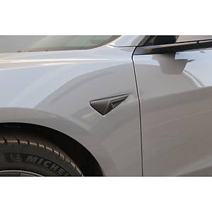 Tesla Model Y Yan Kamera Koruyucu Kapa�� - Karbon Kaplama - Mat Siyah - 2 Adet Set