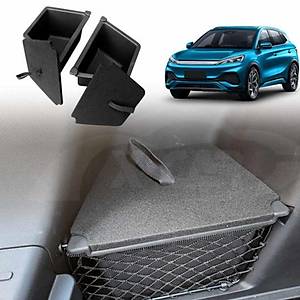 BYD Atto 3 Arka Bagaj K��eleri ��in Kapakl� Saklama Kutular� � 2 Adet Set � Siyah