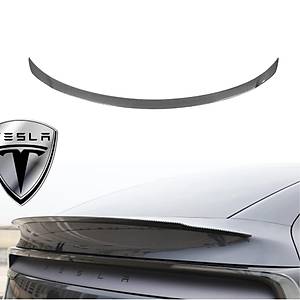 Tesla Juniper Arka Tampon Pro Tip Spoyleri (Spoiler) � Parlak Karbon Kaplama � Siyah