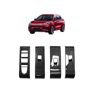 BYD Atto 3 �n + Arka Kap� Cam A�ma Mod�l �er�evesi - ABS Karbon Kaplama - 4 Adet Set