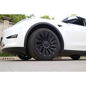 Tesla Model Y STORM Simetri Jant Kapa�� - 19 �n� - Mat Siyah - 4 Adet Set