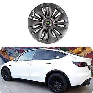 Tesla Model Y FLUX Jant Kapa�� Seti - 19 �n� - Mat Siyah