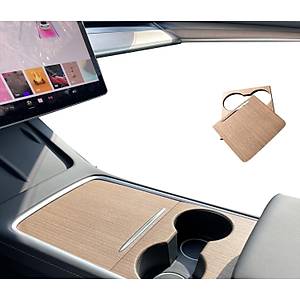 Tesla Model Y - Model 3 Orta Konsol Ah�ap Kaplama - 2 Adet Set
