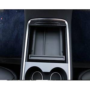 Tesla Model Y - Model 3 Orta Konsol D�zenleyici �st - 2�li Kablo D�zenleme - Beyaz + Gri