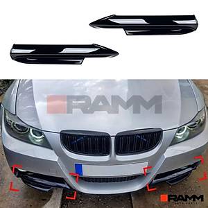BMW E90 M-Tech �n Tampon Flap Seti � Parlak Siyah