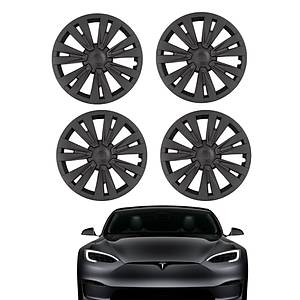 Tesla Model Y X PLAID Jant Kapa�� - 19 �n� - Mat Siyah - 4 Adet Set