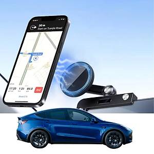 Tesla Model Y � Model 3 Ekran �st� Magsafe Telefon Tutucu � Siyah