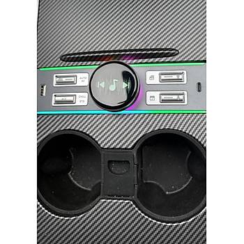 Tesla Model Y / Model 3 Fiziksel Dmeli Orta Konsol LCD USB Hub, Siyah Renk