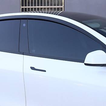 Tesla Model Y Cam Rzgarl, 4 Adet Set Olarak, Mat Siyah Renk
