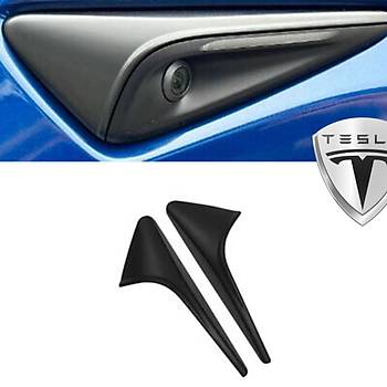 Tesla Model Y / Model 3 Yan Kamera ereve Kapa, HW4.0, 2 Adet Set Olarak, Mat Siyah Renk