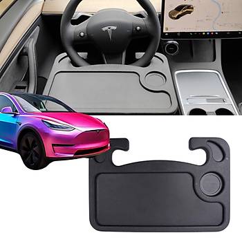 Tesla Model Y / Model 3 Direksiyona Taklan Portatif Masa, Siyah Renk
