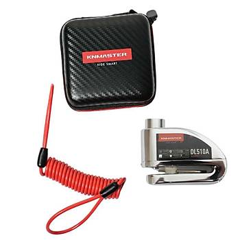 KNMASTER DL510A 10 mm Alarml� Disk Kilidi | Hat�rlatma Kablosu ve Ta��ma �antas� Hediye | Silver