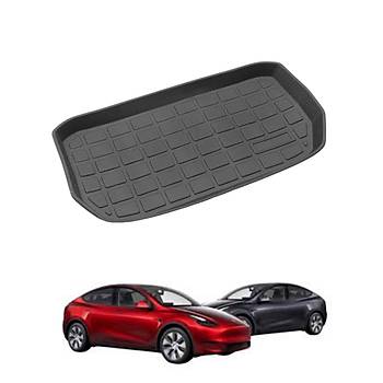 Tesla Model Y n Bagaj Havuzlu Kauuk Paspas, Pirin Desenli, Siyah Renk