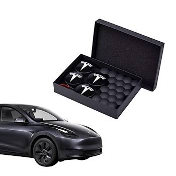 Tesla Model Y /   Model 3 Orijinal Alminyum Jant Gbei Seti ve Bijon Kapaklar  Siyah Renk